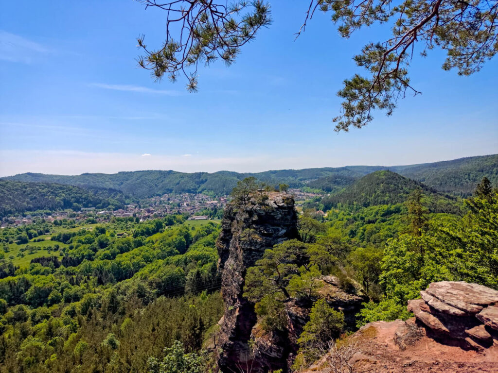 panoramic view over the palatinate forest with its beautiful colored sandstone formations 1