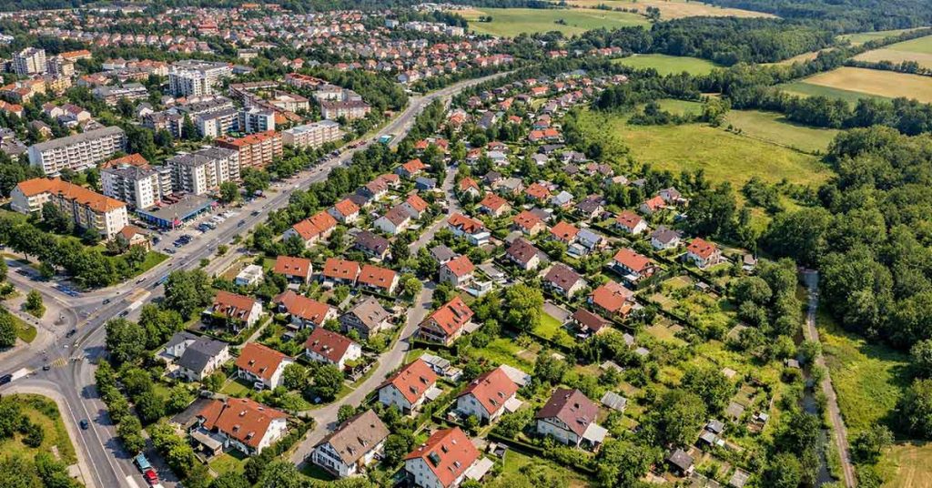 Eine landschaft in Deutschland von oben